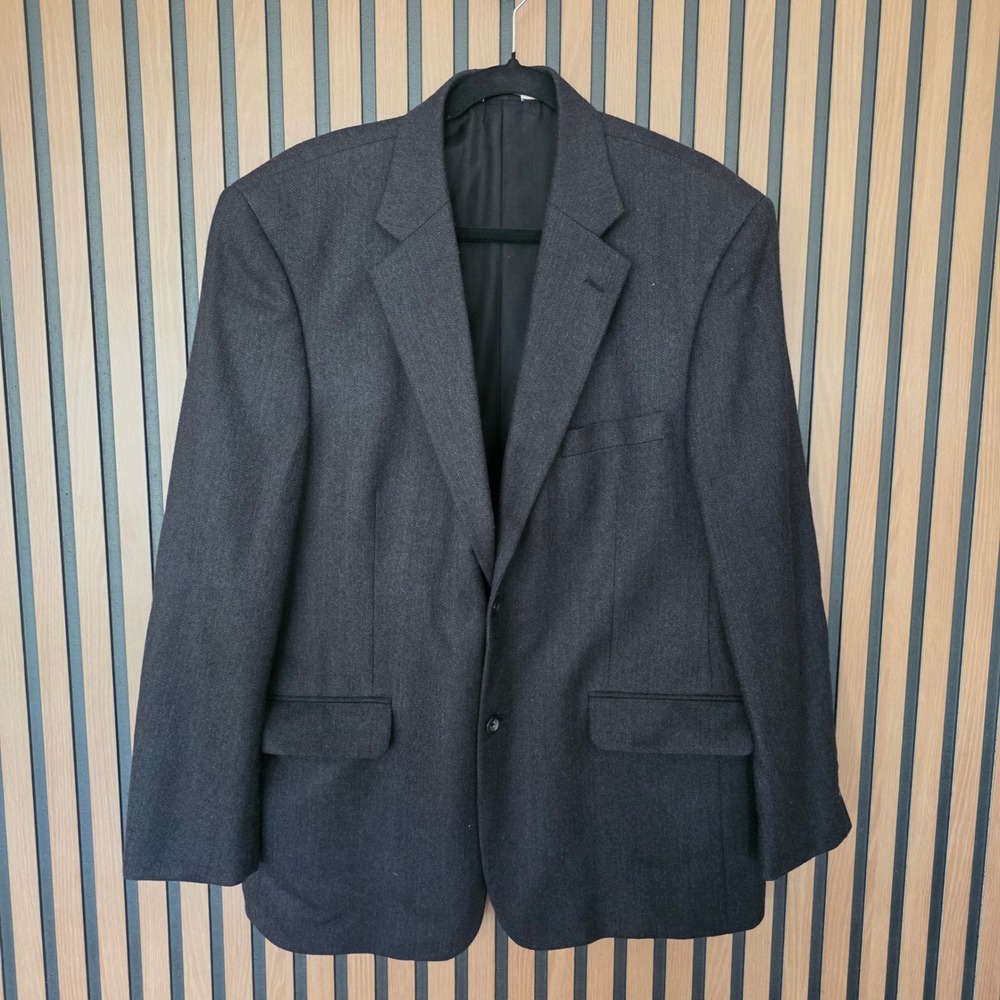 Pronto Uomo Mens 43 Regular‎ Blazer Charcoal Gray 100% Lambswool Suit Jacket